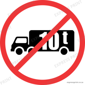 R230 - No Goods Vehicles Over Indicated GVM Road Sign
