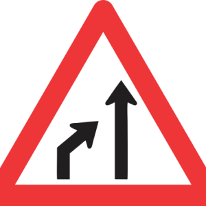 W215 - Left Lane Ends Road Sign