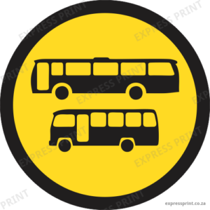 TR135 - Temporary Busses And Midi Busses Only Road Sign