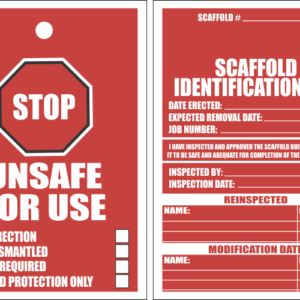 C-STU19 - Stop Scaffolding - Unsafe Tag (205x140mm)