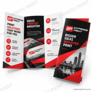 Full colour trifold brochures printed by Express Print